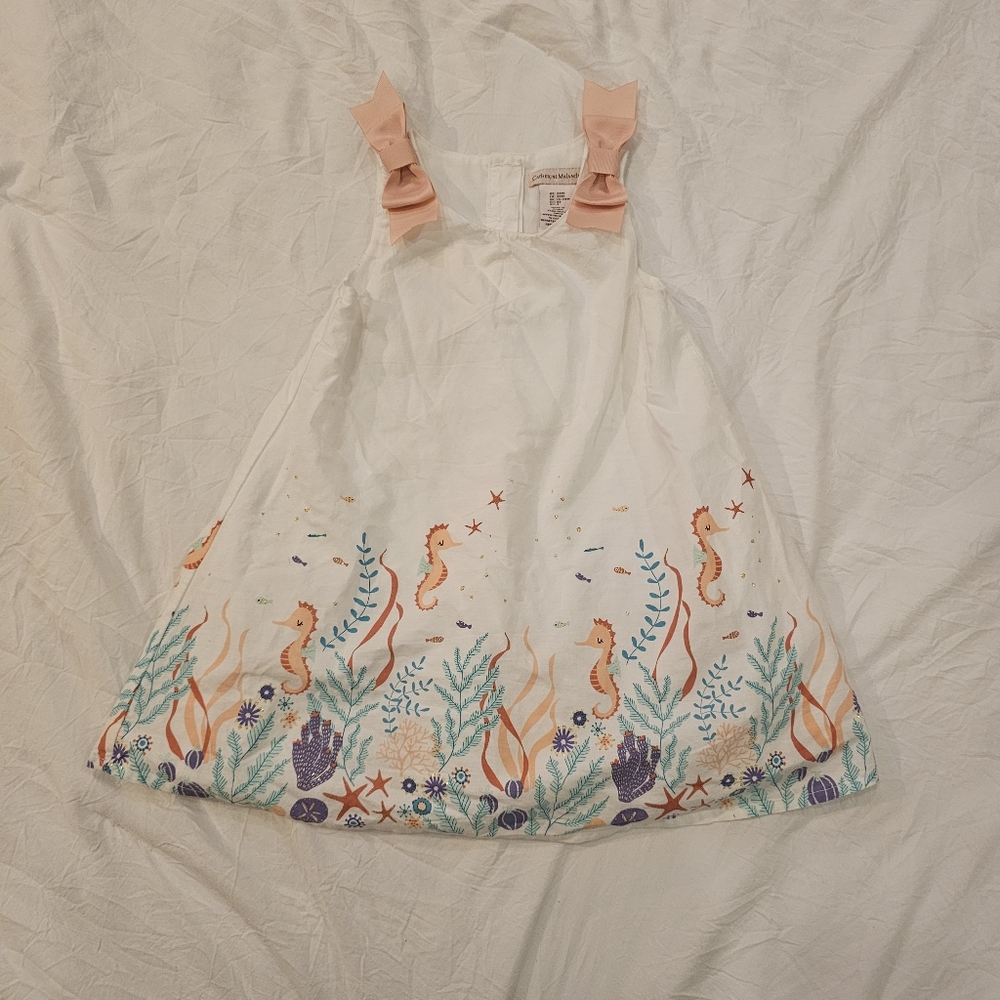 Catherine Malandrino White Dress with Sea Life Print